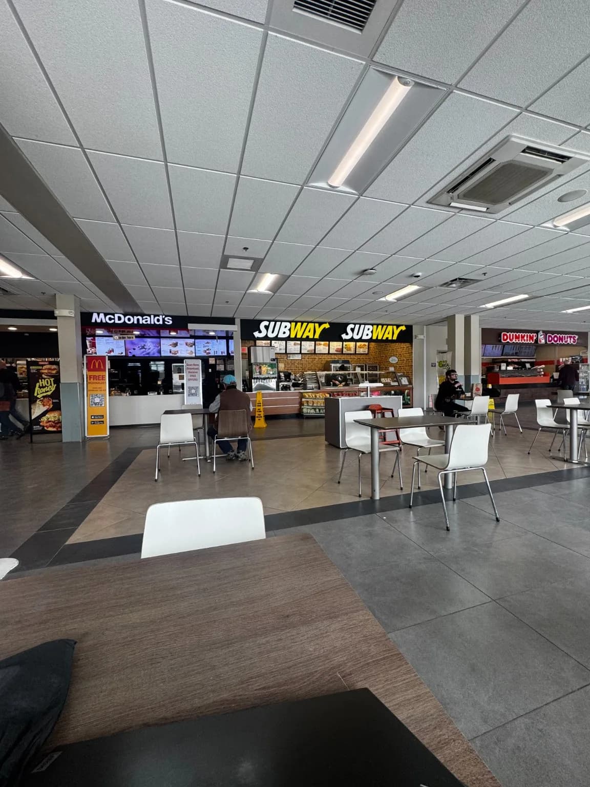 Food court seating area before redesign
