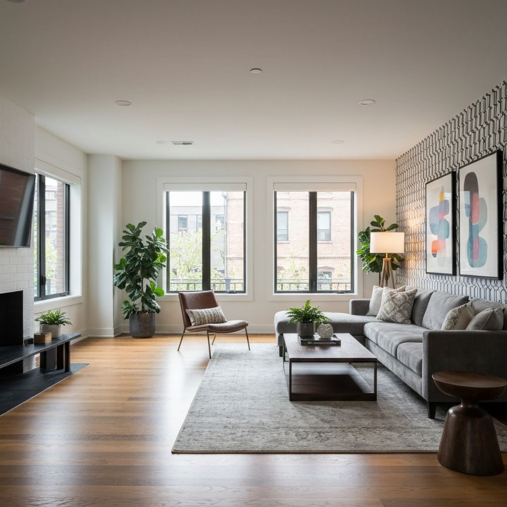 Room after AI-powered interior design transformation